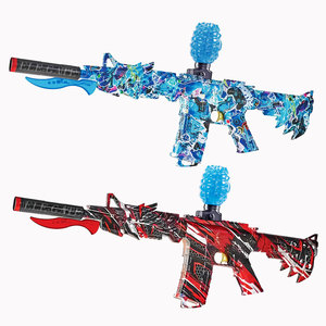 Rifle de Juguete Automático Recargable Azul, Pistola de Hidrogel M249 de Alta Capacidad, con Diseño de Metal y Estilo Electrónico - Product Image 1