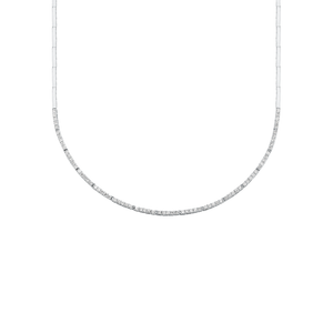 White Diamond Necklace Round Link Chain Pavé <b>Jewelry</b> for Wedding Party Gift - Product Image 1