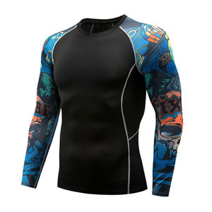 2025 personnalisé conçu MMA Rashguard Compression chemise à manches longues ou courtes Fitness Jiu Jitsu BJJ sublimé Protection UV - Product Image 4