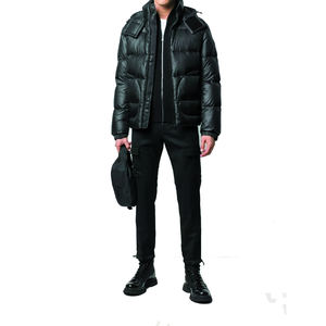 Doudoune matelassée en Polyester pour homme, vêtement d'hiver de qualité supérieure, couleur noire, avec capuche et poches - Product Image 4