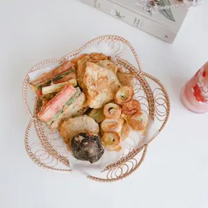 <b>Large</b> Round Rattan Salad <b>Bowl</b> in Brown with Natural Finished Perfect for Hotel Restaurant and Kitchen Food <b>Serving</b> - Product Image 4