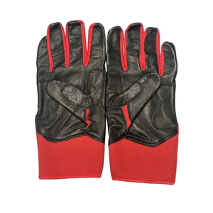 Prix de gros Personnalisé Rouge & Noir Couleur Durable Cabretta Gants de Frappeur de Baseball en Cuir Gants d'Entraînement Sportif - Product Image 2