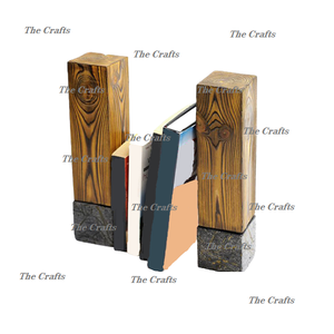 Sujetalibros de Calidad exclusiva en mármol y libros de madera Sujetalibros para Collage escolar y uso de biblioteca - Product Image 1