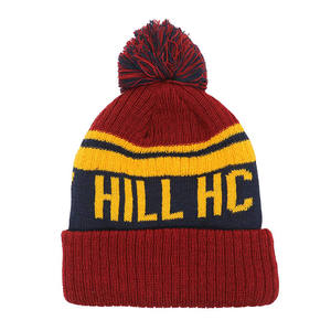 Knitted Thick Soccer Football Fans Beanies Bobble <b>Hat</b> With Logo on the front - Product Image 6