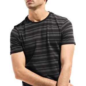 Camiseta de hombre 100% algodón diseño de logotipo personalizado camisetas de lujo calidad Rib cuello redondo Streetwear camiseta en blanco para hombres - Product Image 6