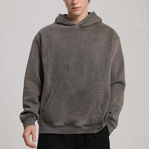 Sweat à capuche homme oversize délavé à l'acide sur mesure avec épaules tombantes Style Streetwear poids lourd 100% coton Basics Hoodie pour l'hiver - Product Image 1