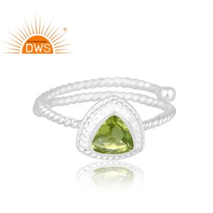 Anillo de Plata de Ley 925 con Piedra Preciosa de Peridoto Natural, Moderno y a la Moda, Última Tendencia en Joyería Personalizada para Mujer, Regalo para Ella - Product Image 3