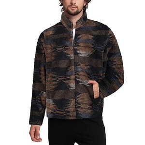 Veste d'hiver pour homme en sherpa polaire à col montant Parka décontractée pour affaires Couleur unie Toile imperméable Coupe-vent - Product Image 6