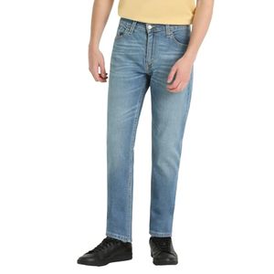 Jean en denim vintage pour homme, coupe droite classique, 100 % coton, délavage moyen, taille mi-haute, 33W X 30L - Product Image 1