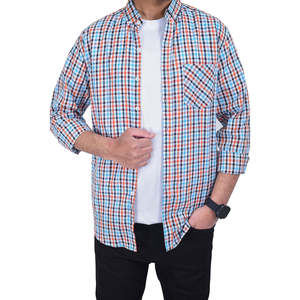 Camisa de otoño tejida antiarrugas de un solo pecho mandarín informal a rayas de algodón 100% para hombre de diseño profesional - Product Image 4