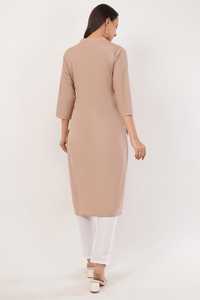 Trendmalls High Quality <b>Women's</b> Embossed Stretchable Cotton Fabric Casual Ethnic Wear Diwali All Seasons Daily Use Long <b>Kurta</b>. - Product Image 2