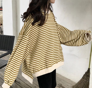 Fabricación de Sudaderas Extra Grandes Personalizadas, Sudadera de Cuello Redondo Estilo Hip Hop con Hombros Caídos, Ropa Urbana para Mujer - Product Image 6