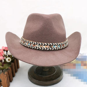 Chapeau Fedora en feutre personnalisé pour femme, style cowgirl western, 100% laine, vente en gros, chapeaux de cowboy pour adultes - Product Image 2