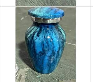 Small <b>Urn</b> <b>for</b> Human <b>Ashes</b> - Handcrafted <b>Mini</b> Cremation <b>Urns</b> <b>for</b> <b>Ashes</b> - Perfect <b>Urn</b> <b>for</b> Men & Women (Arctic Blue Small) - Product Image 2