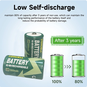 Yohcell AA mô hình C Kích thước có thể sạc lại 1.2V Nimh pin tùy chỉnh công suất tùy chọn cho các thiết bị hàng ngày như đồ chơi & đèn pin - Product Image 4