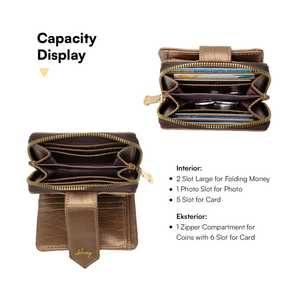 Portefeuille Sachie en cuir synthétique à motif croco de luxe avec de grands emplacements pour cartes et fermeture magnétique - Product Image 4