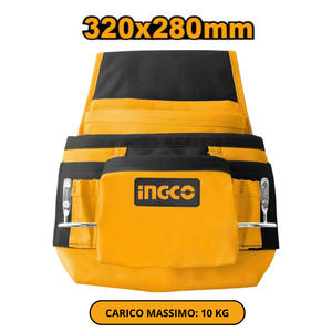 Borsa Porta Attrezzi a 10 Tasche con 2 Ganci per Martello Pratica Cintura Porta Utensili - Product Image 3