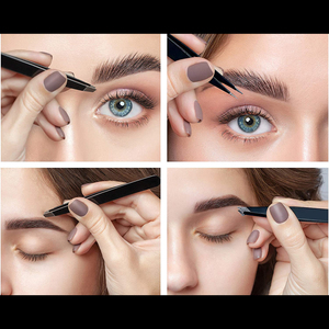 Best Black Stainless Steel Best Eyebrow Tweezers Kit with <b>Pointed</b> Tip Hair <b>Removal</b> Makeup <b>Tool</b> Set PU Top Leather Case - Product Image 5