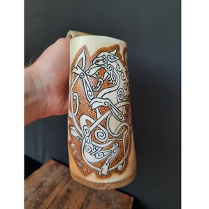 Tasse en corne gravée personnalisée de qualité supérieure pour boire de la bière ou du whisky et du café disponibles à bon prix - Product Image 1