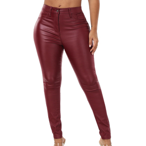 Nueva llegada Precio al por mayor Servicio OEM Pantalones de cuero para mujer con logotipo personalizado de alta calidad Pantalones de cuero para mujer - Product Image 6
