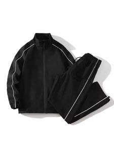 Ensemble de survêtement sportif léger 2 pièces pour homme, grande taille, qualité supérieure, couleur unie, logo personnalisé sur le devant, collection automne décontractée 2026 - Product Image 4