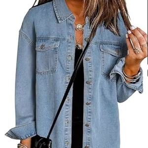 Veste en jean unisexe OEM décontractée à boutons, vêtement d'extérieur printemps, fermeture boutonnée dissimulée, logo personnalisable 2026 - Product Image 2