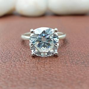 Women's 1ct round Cut VVS Lab Grown Diamond Engagement Wedding Ring 14k/18k Gold Classic Style GIA IGI Certified <b>for</b> Parties - Product Image 1