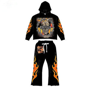 Chándal de lana con capucha Regular Unisex de algodón de alta calidad Logotipo personalizable Impreso Entrenamiento Jogging Wear Otoño Sólido - Product Image 2