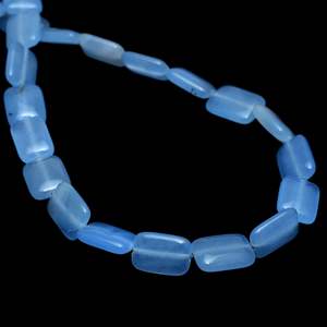 Natural Light Blue Rectangle Onyx 15 Inch Stone Strand 28 Pieces Chakralume for Jewelry Making Fashion Wholesale Bulk India - Product Image 3