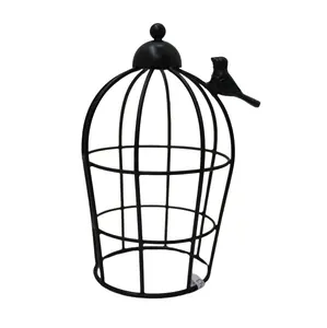 Nouvelle arrivée maison d'oiseau suspendue en fer couleur noir mat cage à oiseaux de style luxe et maisons pour par fournitures en vrac