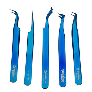 Pince à épiler de précision en acier inoxydable de haute qualité avec pointe en fibre, durable, 10 mm, pour extensions de cils, logo personnalisé, produit pour cils en volume inclinés - Product Image 2