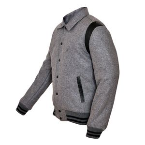 OEM High Quality Cow Leather <b>Body</b> and Wool Varsity Jacket for Men Custom Design <b>Patches</b> Embroidery Lettermen Baseball Jacket - Product Image 1