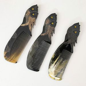 PARA COLORES CUERNO BUFFALO PEINES AL POR MAYOR Peines de cuerno antiestáticos naturales para regalos de vacaciones por Artesanías de media luna - Product Image 2