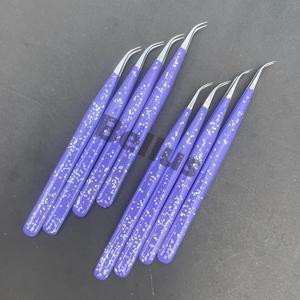Pince à épiler d'extension de cils incurvés de marque privée pince à épiler professionnelle de couleur personnalisée avec une prise en main parfaite - Product Image 1