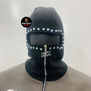 Sweat à capuche 100% coton personnalisé de haute qualité avec strass et motif de détresse décontracté hiver tricoté Service OEM disponible - Product Image 5