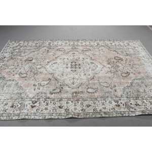 พรมวินเทจสไตล์ตุรกี ขนาด 5.9x9.1 ฟุต พรมสีเทาขนาดใหญ่สไตล์เปอร์เซีย - Product Image 2