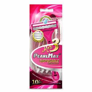 Rasoi Usa e Getta PearlMax a 3 Lame per <span class=keywords><strong>Donne</strong></span>, Confezione da 10 Pezzi, <span class=keywords><strong>Rasoio</strong></span> per Cura Personale per Casa, Hotel, Salone, Fornitura all'Ingrosso - Product Image 3