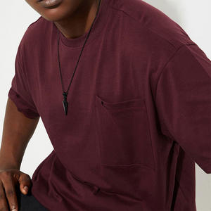 Camiseta de Hombre de Alta Calidad, de Algodón y Fibra de Bambú, Color Sólido, Talla Grande, Estilo Vintage Informal, Transpirable y de Secado Rápido - Product Image 5