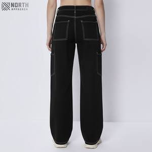 Nueva llegada personalizable pantalones vaqueros de mujer de peso medio estilo Streetwear con color único Odm suministro para invierno pantalón de mezclilla - Product Image 1