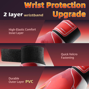 Gants de gardien de but de Football américain professionnel 4mm Polyester de qualité supérieure en cuir synthétique doigt de protection respirant - Product Image 3