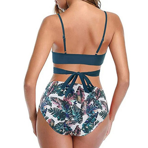 Latest Design Animal Print High Waist Sexy Three Piece <b>Bikini</b> <b>Set</b> for Women with Breathable Quick Dry Fabric <b>Triangle</b> Bra Style - Product Image 3