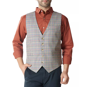 Chaleco de tartán escocés para hombre de calidad superior OEM al por mayor Chaleco de tartán de secado rápido escocés elegante para hombre - Product Image 5