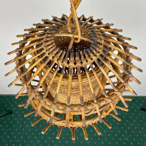 Lámpara colgante decorativa de diseño antiguo, linterna de ratán de alta calidad, sombra de bambú, hogar clásico, terraza, almacén, rústico de lujo - Product Image 6