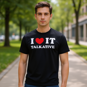 Camiseta I Love It Talkative Premium, color negro, unisex, talla para adultos - Product Image 3
