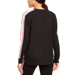 Felpa con Cappuccio Ideology da Donna in Spugna Francese a Righe, Traspirante, Nera, con Ricami Tecnici, Disponibile in Taglia XS - Product Image 2