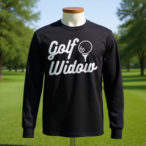T-shirt a maniche lunghe Golf Widow, simpatica maglietta da golfista per mamma - Product Image 3