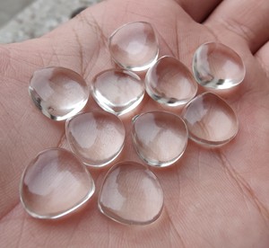 Venta al por mayor de gemas de cuarzo natural brasileño Lavira, corte corazón, briolette, cabujón, certificado IGI, 9mm/20mm, calibrado, blanco, suelto - Product Image 3