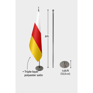 South Ossetia Official Indoor <b>Flag</b> Customizable World <b>Flag</b> with Digital Printing Made of Durable Polyester and Fiberglass <b>Pole</b> - Product Image 6