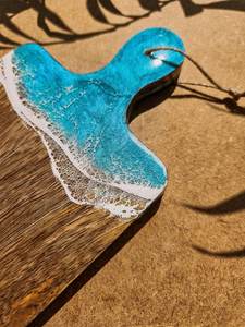 Aesthetic Epoxy Coasters with <b>Wooden</b> <b>Border</b>, Handmade Artistic Drink Mats, High-End Finish Stone Coasters - Product Image 3