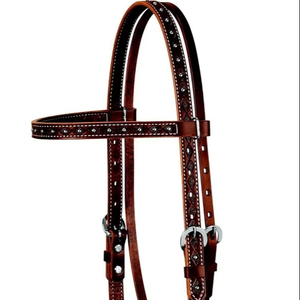 Recién llegado, cabeza de cuero genuino, brida de caballo occidental, tachuela de cuero de caballo, juego de tachuelas de caballo occidental de vaquero - Product Image 1